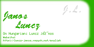 janos luncz business card